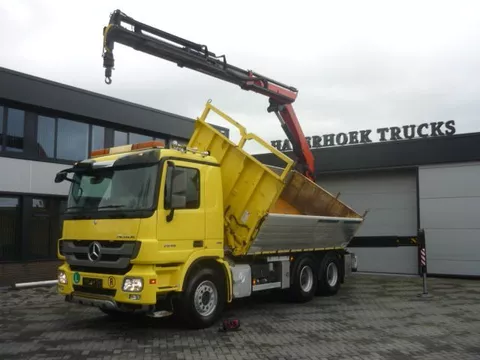 Mercedes-Benz Actros 2646 Euro 5 6x4 2 side tipper Palfinger PK 22002 EH C remote controll
